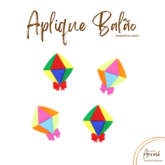 Aplique Balão com Laço Emborrachado - comprar online