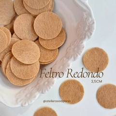 Feltro Redondo 2,5cm Marrom