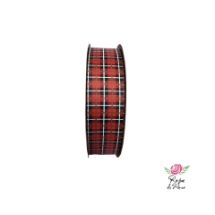 Fita gorgurão Xadrez Chinesinha - 38mm (5 metros) - Atelie Rosa di Pano