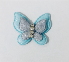 Borboleta de Glitter com Strass - 4,5cm (1 Unidade) - comprar online