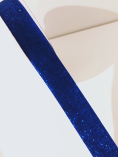 FITA DE VELUDO COM GLITTER ESPONJADA 38 mm - (Rolo com 3 metros) - comprar online