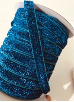 FITA DE VELUDO COM GLITTER ESPONJADA - 10MM (5 METROS) - comprar online
