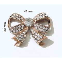 Pingente Laço com Strass 32x42mm (1 unidade) - Atelie Rosa di Pano