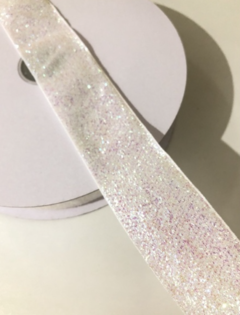 FITA DE VELUDO COM GLITTER ESPONJADA 38 mm - (Rolo com 3 metros) - comprar online