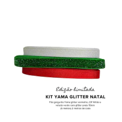 Kit Fita Yama Glitter NATAL 10mm (6 metros) 2 metros de cada - loja online