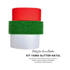Kit Fita Yama Glitter NATAL 38mm (6 metros) 2 metros de cada - Atelie Rosa di Pano