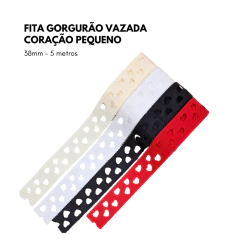 Fita Gorgurão Vazada Coração pequeno 38mm (5 Metros) na internet