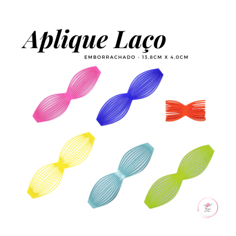 Aplique Laço emborrachado 13,8cm x 4,0cm (2 unidades)