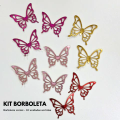 Kit Aplique Borboleta Lonita Verniz cores sortidas (10 unidades)
