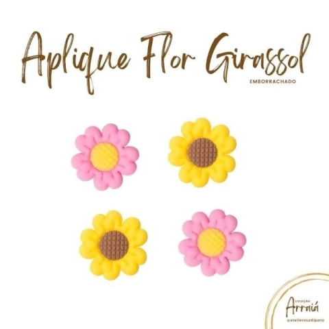 Aplique Flor Girassol Emborrachado (1 unidade)