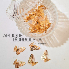 Aplique borboleta curvo MODELO 1 - 18mm (10 unidades)