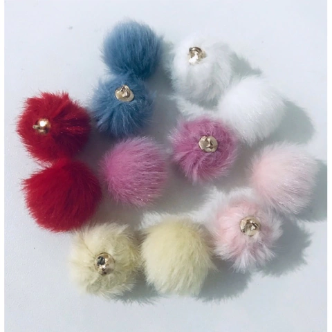 Pingente Pompom De Pelúcia 2 cm - (2 unidades)