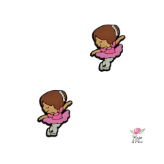 Aplique Bailarina Rosa Emborrachado - 2 Unidades