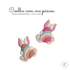 Aplique emborrachado Coelho com ovo páscoa