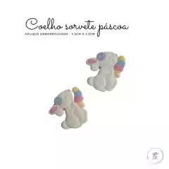 Aplique emborrachado Coelho sorvete páscoa