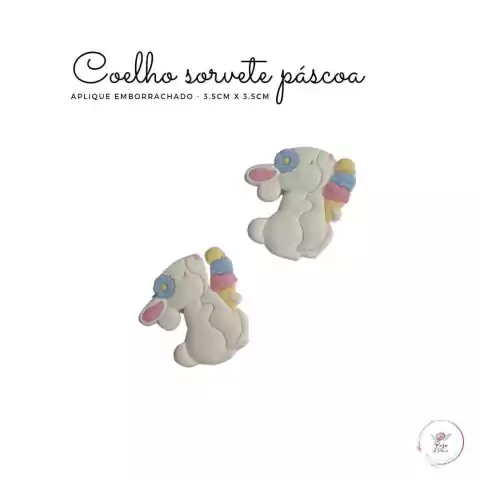 Aplique emborrachado Coelho sorvete páscoa