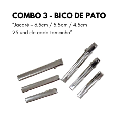 Combo Bico de pato 75 unidades sortidas (25und de cada tamanho) na internet