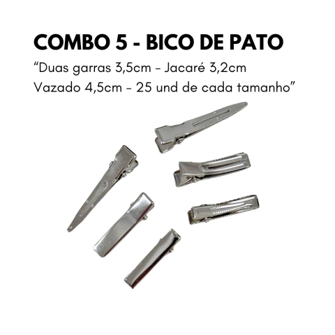 Combo Bico de pato 75 unidades sortidas (25und de cada tamanho)