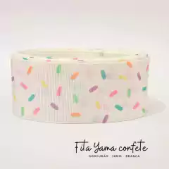 Fita Gorgurão Yama Confete 38mm - Atelie Rosa di Pano