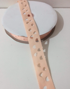 Fita Gorgurão Vazada Coração pequeno 38 mm (5 Metros) - comprar online