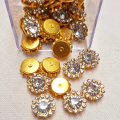 Chaton Strass 10mm (10 unidades) - Atelie Rosa di Pano