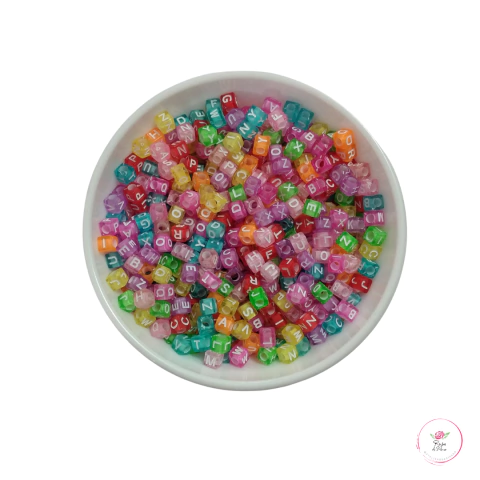Dadinho Letras Passante Transparente Colorido (50 gramas)