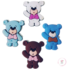 Aplique Emborrachado Urso com Gravata 4cm (1 unidade)