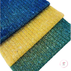 Manta Strass Cravejada cores da copa (2 fileiras)