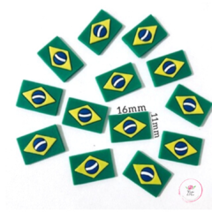 Aplique Mini Bandeira do Brasil Emborrachada 16x1mm (5 unidades)