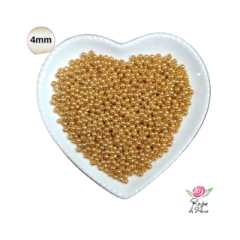 Pérola Inteira (com furo) 4mm - Atelie Rosa di Pano