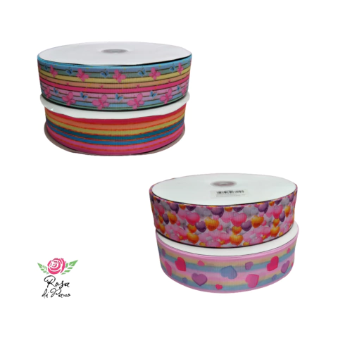 Fita gorgurão Estampada - 38mm (5 metros)
