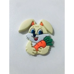 Aplique Emborrachado Coelho com Cenoura (1 unidade) - Atelie Rosa di Pano