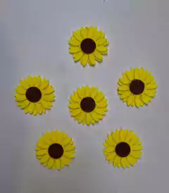 Aplique Girassol em Feltro (5 unidades) - Atelie Rosa di Pano