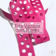 Fita Gorgurão Vazada com Flores importada - 38mm ( 5 metros) - comprar online