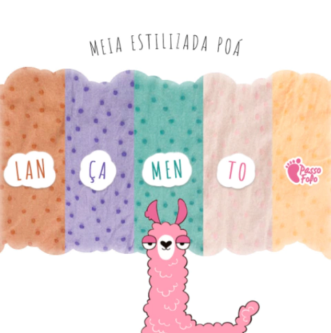 Meia de Seda Estilizada Poa Passo Fofo (2 unidades)