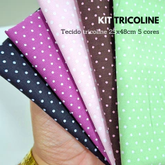 Kit tecido Tricoline estampado poá (5 cores) sortidas 25x48cm cada na internet