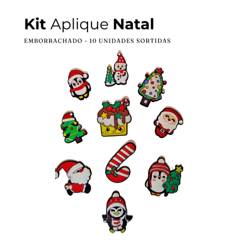 Kit Apliques Natal emborrachados 10 unidades