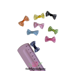 Mini Lacinho Xadrez (6 unidades) - Atelie Rosa di Pano