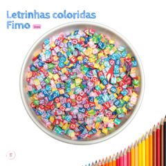 Aplique Letras Variadas de Fimo Fundo Colorido (10 Gramas)