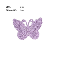 Aplique Borboleta Guipir 6cm (4 unidades) - comprar online