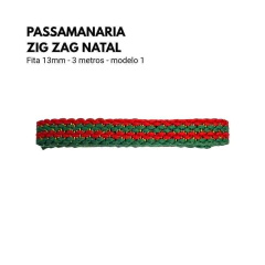 Fita Passamanaria Zig Zag modelo 1 NATAL (13mm) - 3 Metros na internet