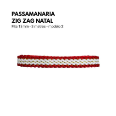 Fita Passamanaria Zig Zag modelo 2 NATAL (13mm) - 3 Metros na internet