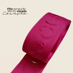 Imagem do Fita gorgurão Coração grande Vazado 38mm