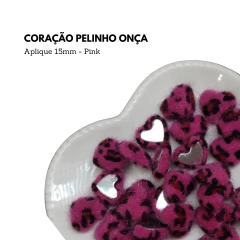 Imagem do Aplique Coração Pelinho onça 15mm (5 unidades)