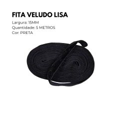 Fita Veludo DET - 12mm (5 metros) - Atelie Rosa di Pano