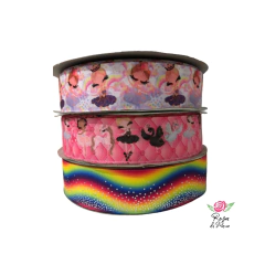 Fita gorgurão Estampada chinesinha - 38mm (5 metros)