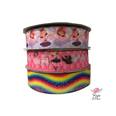 Fita gorgurão Estampada chinesinha - 38mm (5 metros)