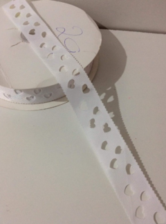 Imagem do Fita Gorgurão Vazada Coração pequeno 38 mm (5 Metros)