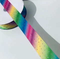 Fita Gorgurão com Strass 38 mm (3 metros) - Para Laços e Tiaras