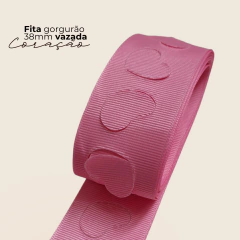 Fita gorgurão Coração grande Vazado 38mm na internet